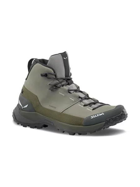 Buty trekkingowe Salewa Puez Leather Mid Powertex zielone
