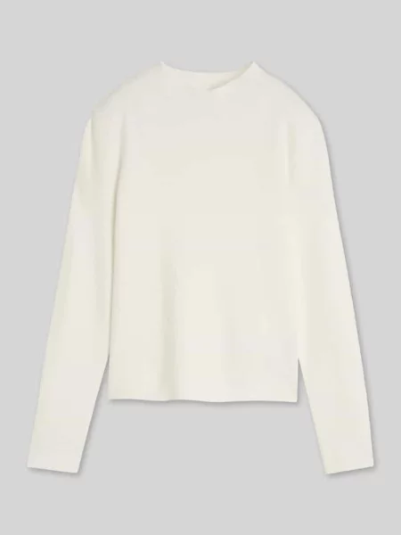 Sweter z golfem typu mock neck Tom Tailor Denim biały