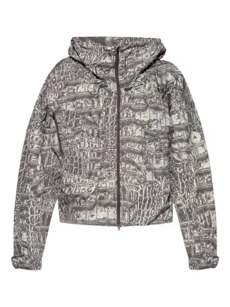 Geacă Adidas By Stella Mccartney cu glugă cu imagine gri