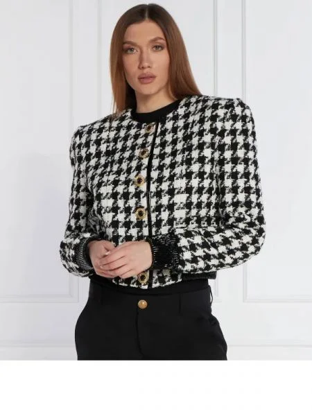 Balmain Sacou | Cropped Fit cu adaos de lână negru