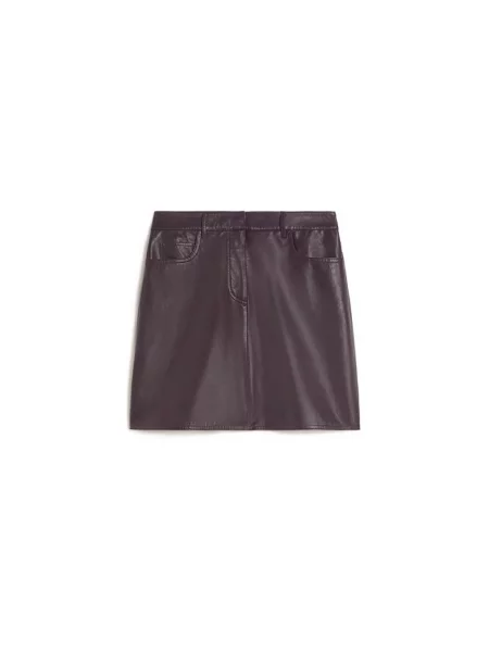 Spódnica skórzana Weekend Max Mara czerwona