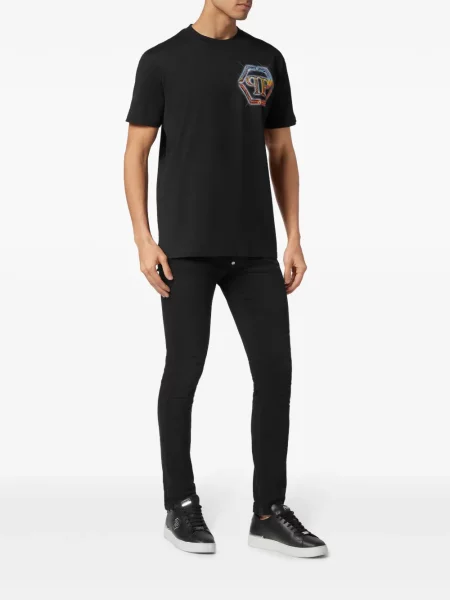 Raštuotas marškinėliai Philipp Plein juoda