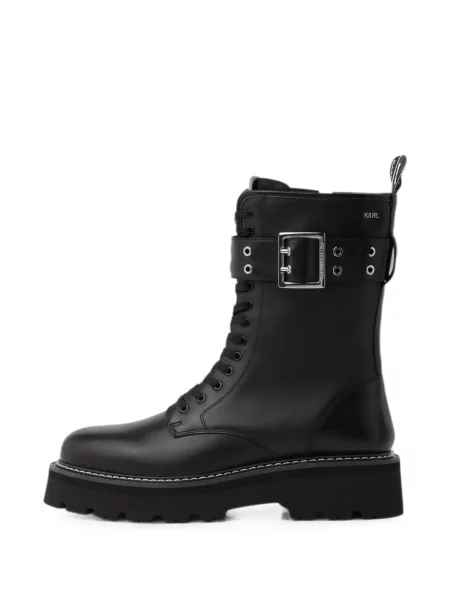 Botine Karl Lagerfeld cu șireturi din dantelă negru