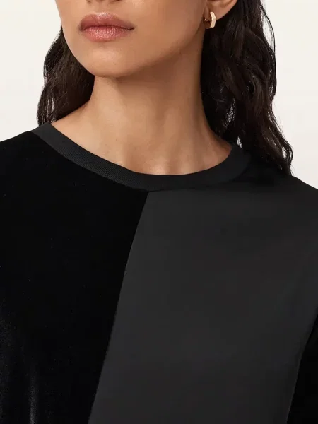 Велюровое платье мини Allsaints черное
