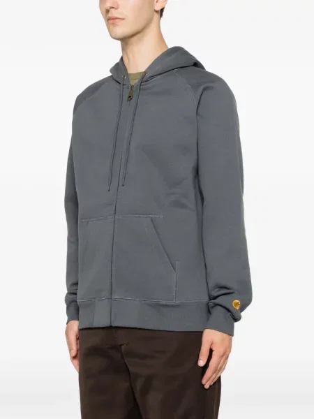 Суичър с качулка Carhartt Wip бродиран сиво