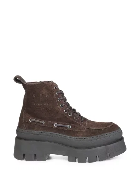 Botine Copenhagen din piele de căprioară chunky maro