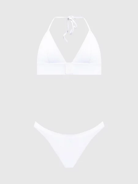 Купальник з патчем логотипа Balmain білий