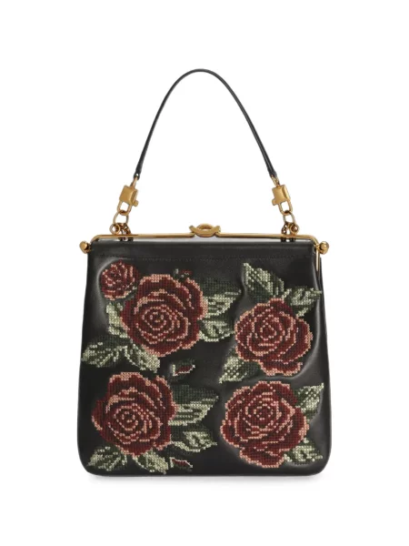 Τσάντα χιαστί Dolce & Gabbana με κέντημα μαύρο