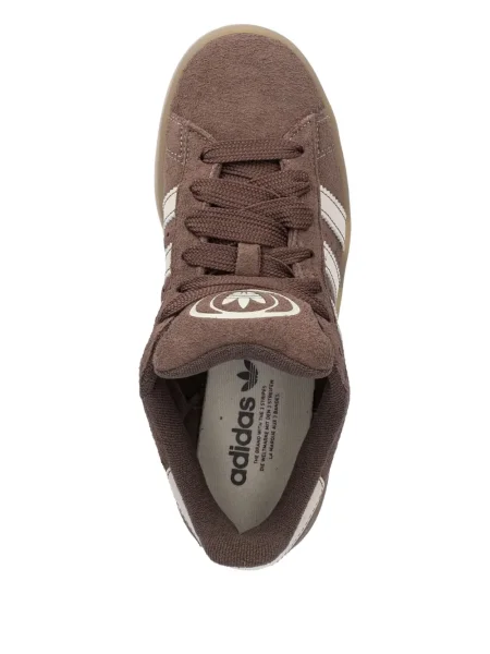 Geacă parka Adidas cu dungi cu glugă cu șireturi albastru