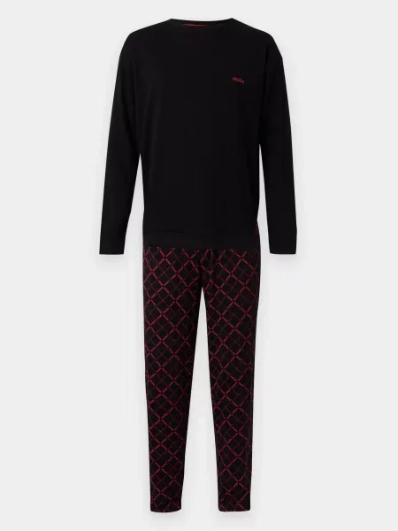 HUGO Pijama lungă ELION roșu negru