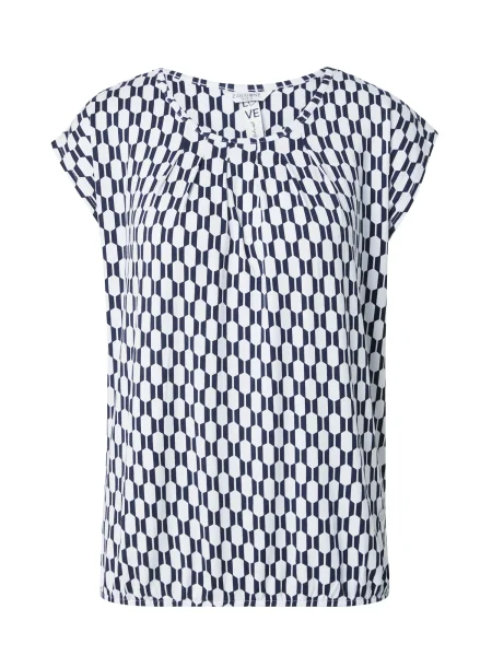 ZABAIONE Tricou albastru marin alb