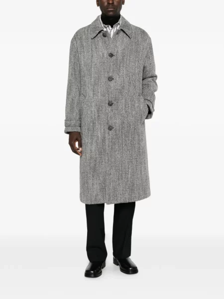 Palton Dolce & Gabbana cu model herringbone gri
