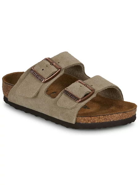 Otroški natikači iz semiša Birkenstock siva