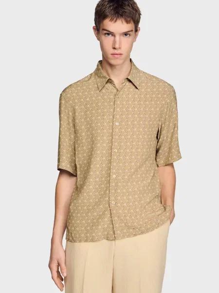 Рубашка Sandro бежевая