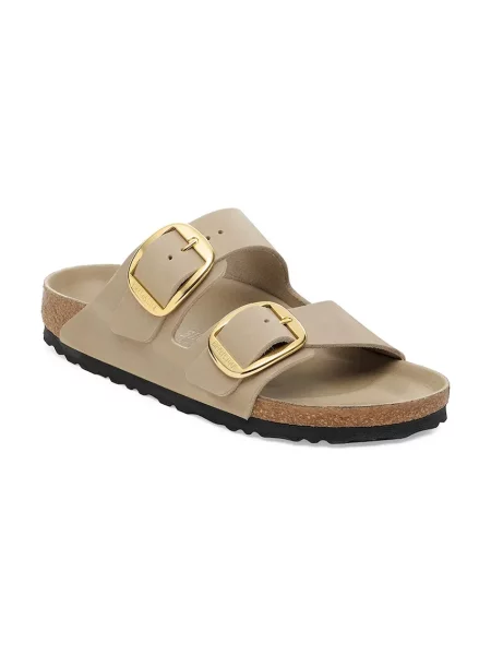 Kožne natikače Birkenstock Boston Big Buckle bež
