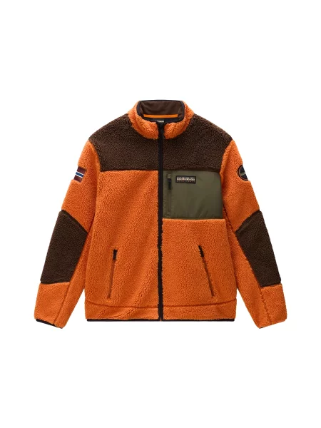 NAPAPIJRI Jachetă fleece Yupik 5 maro închis / închis / portocaliu închis verde