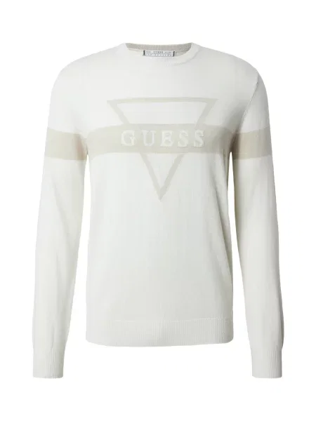 GUESS Pulover MARK kitt / murdar alb