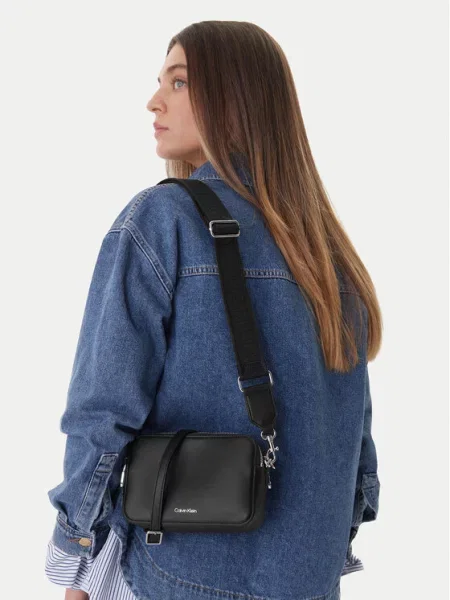 Calvin Klein crossbody kabelka dámska z imitácie kože čierna