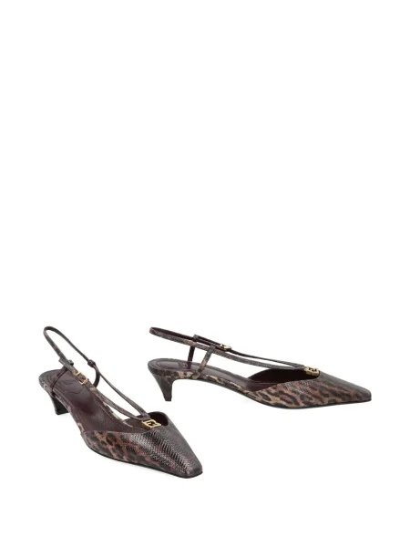 Pantofi cu toc Fendi cu imagine slingback maro