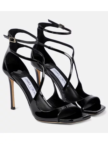 Sandale Jimmy Choo din piele de lac negru