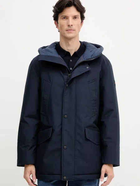 BOSS Orange rövid kabát sötétkék téli narancsszínű