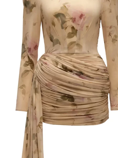 Rochie mini Magda Butrym cu model floral cu imagine drapată