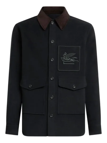 Geacă Etro de catifea cord negru