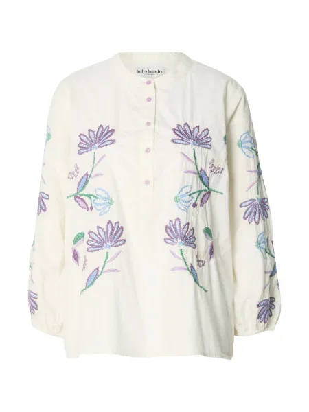 Lollys Laundry Bluză Faith crem / deschis / verde / mov închis albastru