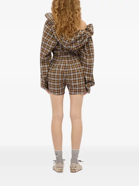 Szorty Msgm w kratę brązowe