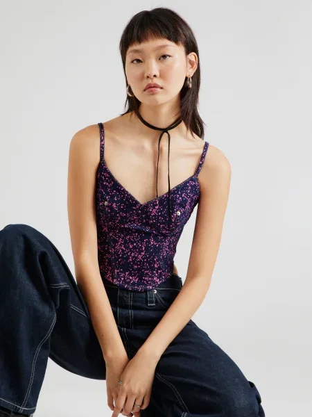 Monki Top marin / roz deschis albastru