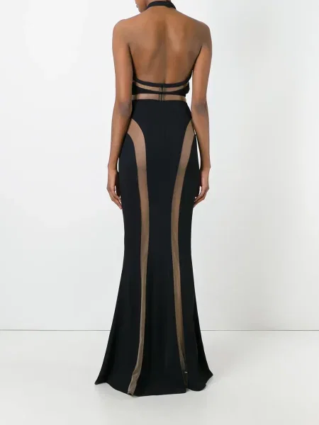 Rochie de seară Balmain transparente negru