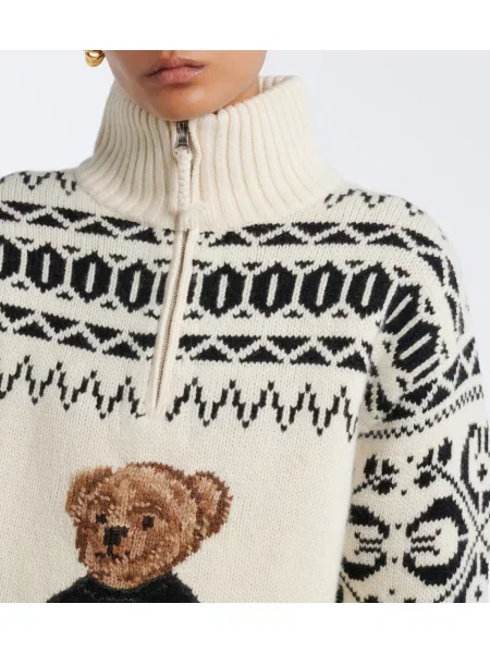 Vlnená polokošeľa Polo Ralph Lauren biela