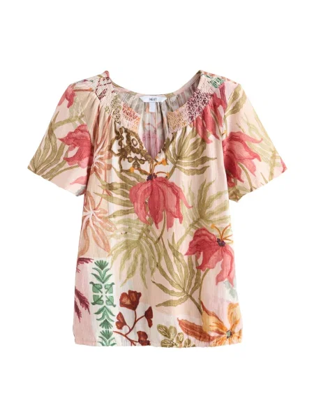 Next Tricou oliv / pin / roz / magenta verde