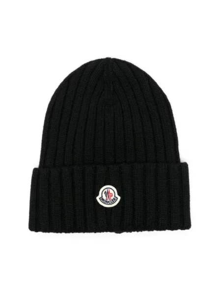 Czapka Moncler wełniana czarna