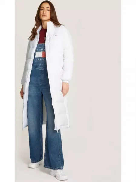 Tommy Jeans Hosszú kabát fehér