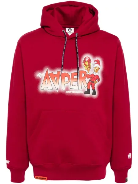 Hanorac cu glugă Aape By A Bathing Ape cu imagine roșu