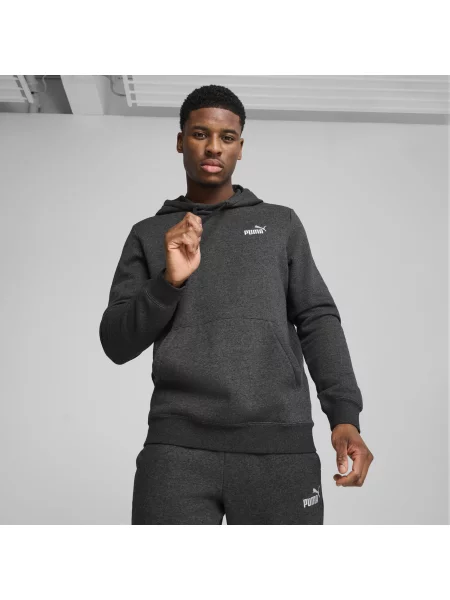 PUMA bluza z kapturem Essentials z małym logo No. 1 Odzież Dark Heather S szary