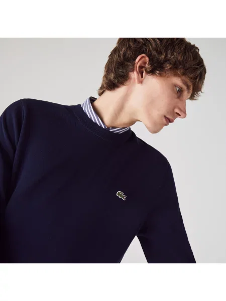 Lacoste светр з круглим вирізом синій