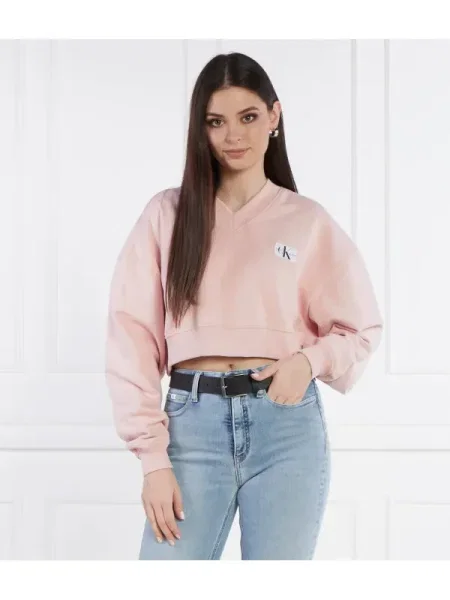 Calvin Klein Jeans Hanorac WOVEN LABEL | Cropped Fit roz