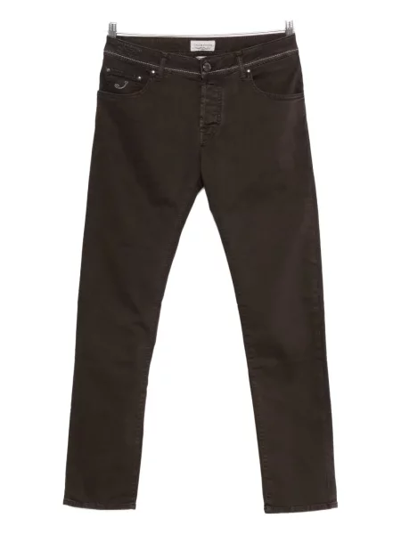 Kalhoty Jacob Cohen s výšivkou hnědé