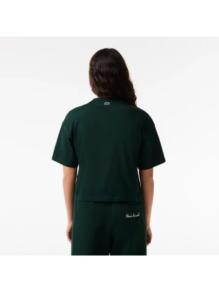 Lacoste T-Shirt Z Okrągłym Dekoltem Relaxed Fit czarny