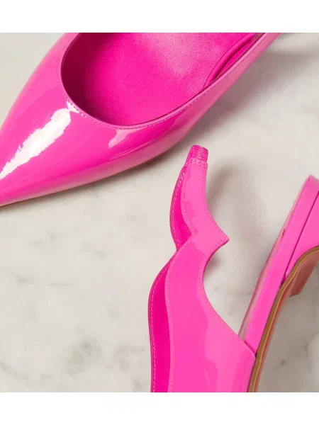 Kožené lakované baleríny Christian Louboutin béžová