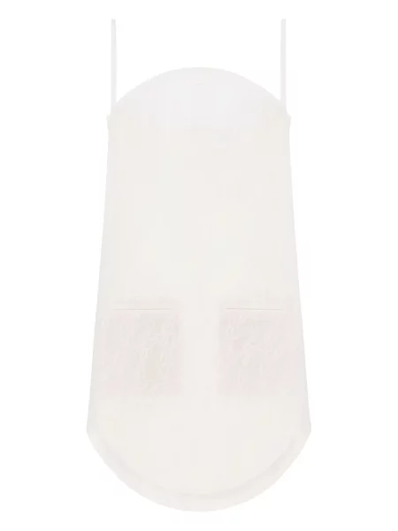 Krajkové oblekové mini mini šaty Courrèges bílé