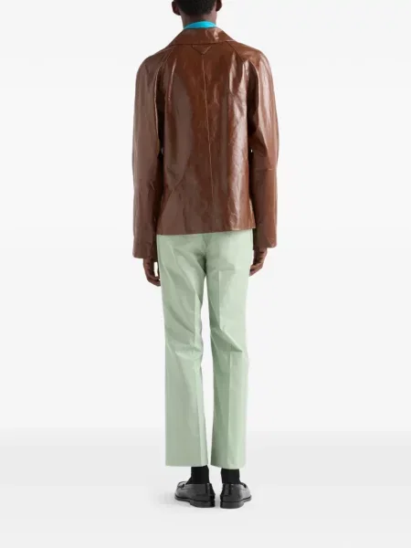 Кожено яке Prada кафяво