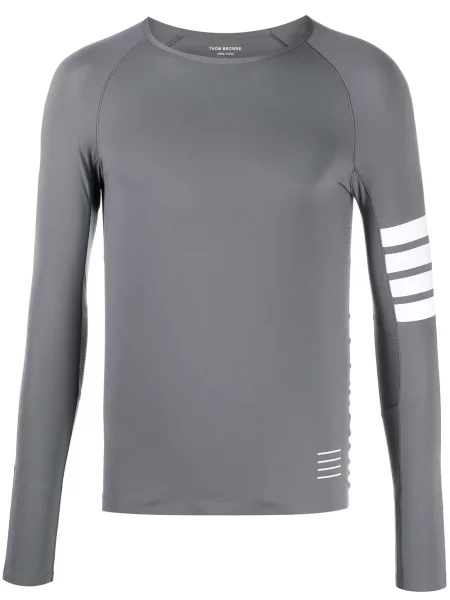 Pruhovaná lehký košile Thom Browne šedá