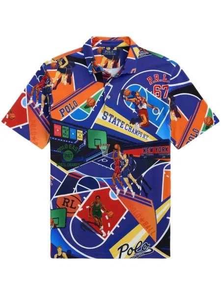 Vunena odgovarati polo majica Polo Ralph Lauren s printom zelena