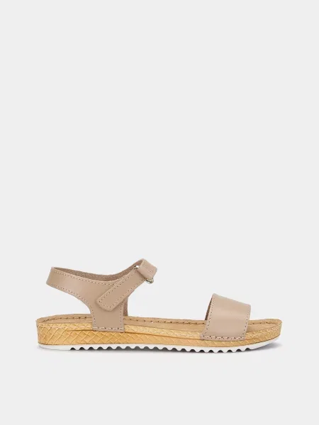 Шкіряні Сандалії Gunter бежевий