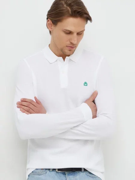 Tricou cu mânecă lungă United Colors Of Benetton alb