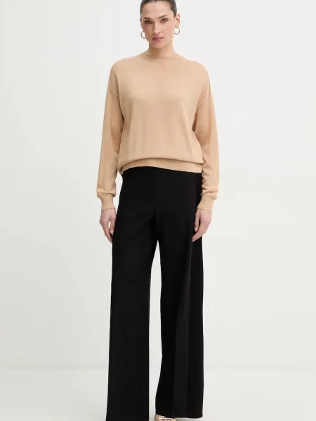 Armani Exchange sweter z dodatkiem wełny beżowy