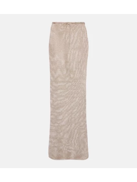 Fusta maxi Bananhot tricotate auriu